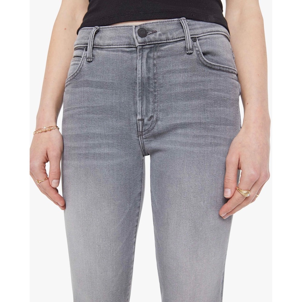 Mother The Rascal Hover Straight Leg Jeans Grey High Rise Slim Stretch Denim 29 - Picture 3 of 12
